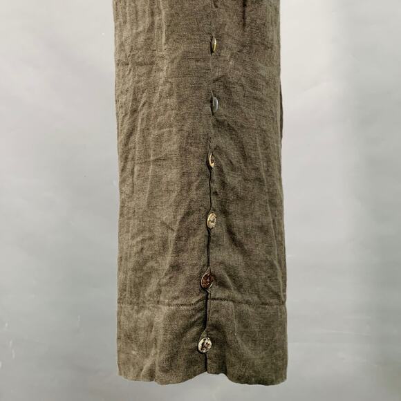 MILLER et BERTAUX Size S Grey Linen Wrinkled Elastic Waistband Casual Pants - Picture 2 of 5